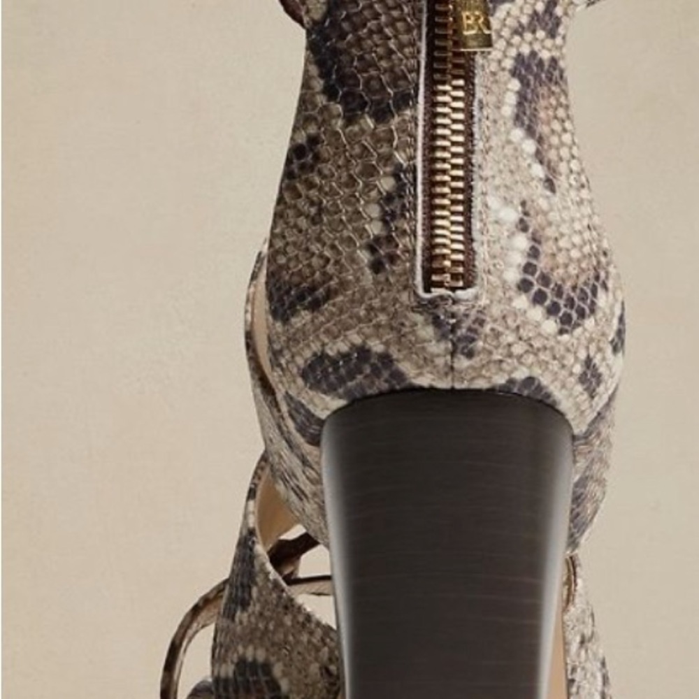 Banana Republic gladiator leather sandals block heel laced Sz 10 summer spring - Picture 6 of 6